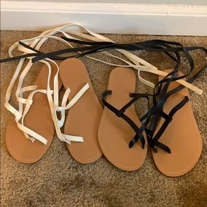 TWO pairs of Lace Up Sandals
